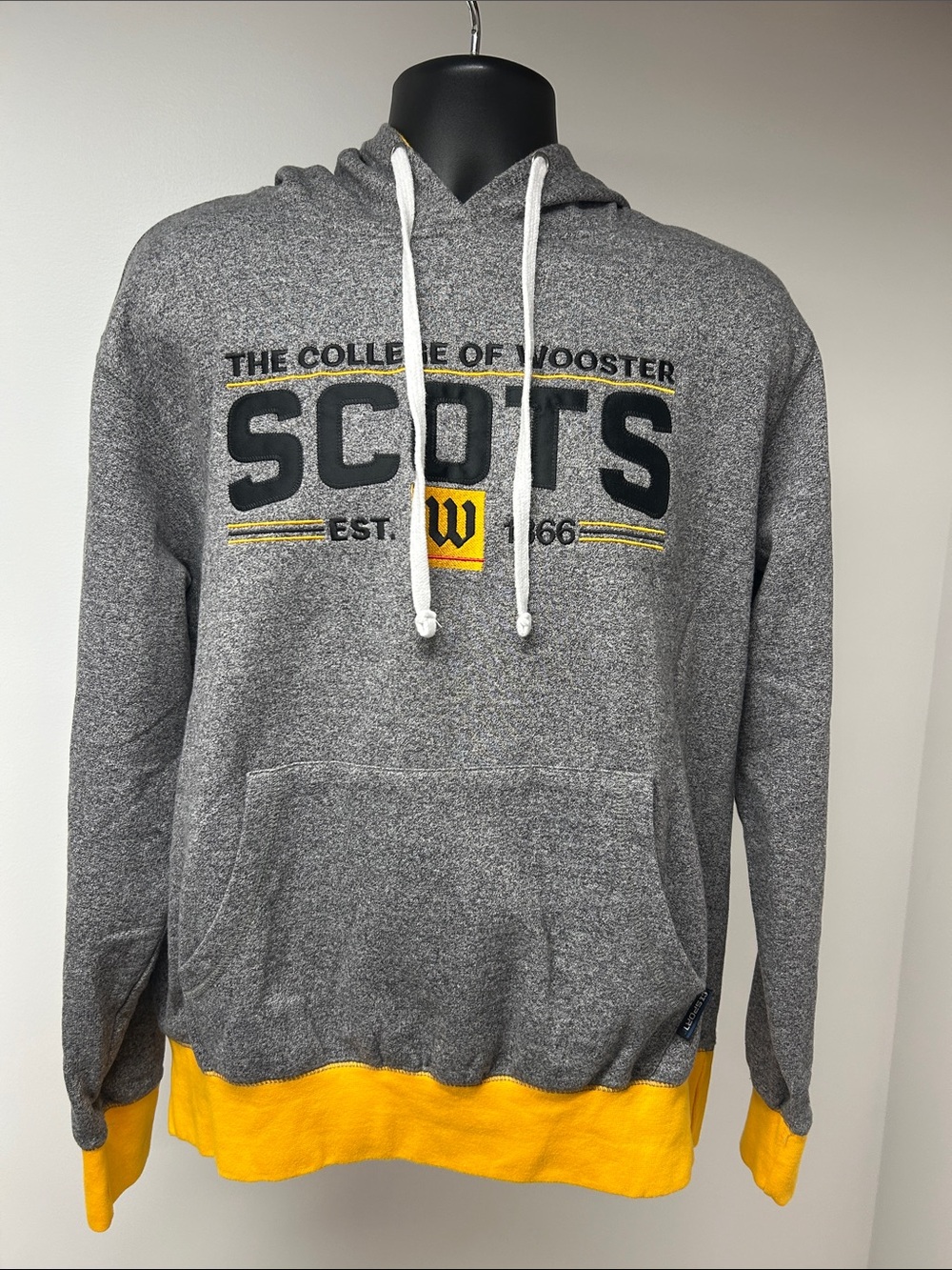 CI Sport College of Wooster Scots Hoodie Sweatshirt Mens XL Grey Yellow NCAA